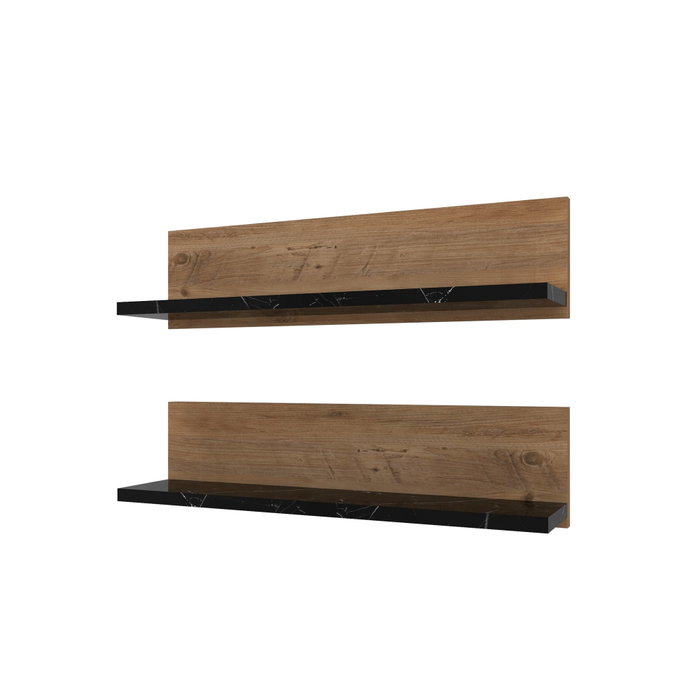 Hanah Home Estante Flotante de Pared - Pino Atlántico y Negro